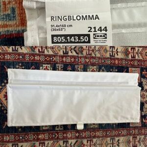 IKEA RINGBLOMMA Roman Blind White Privacy Curtain Magnetic 36x63" 805.143.50